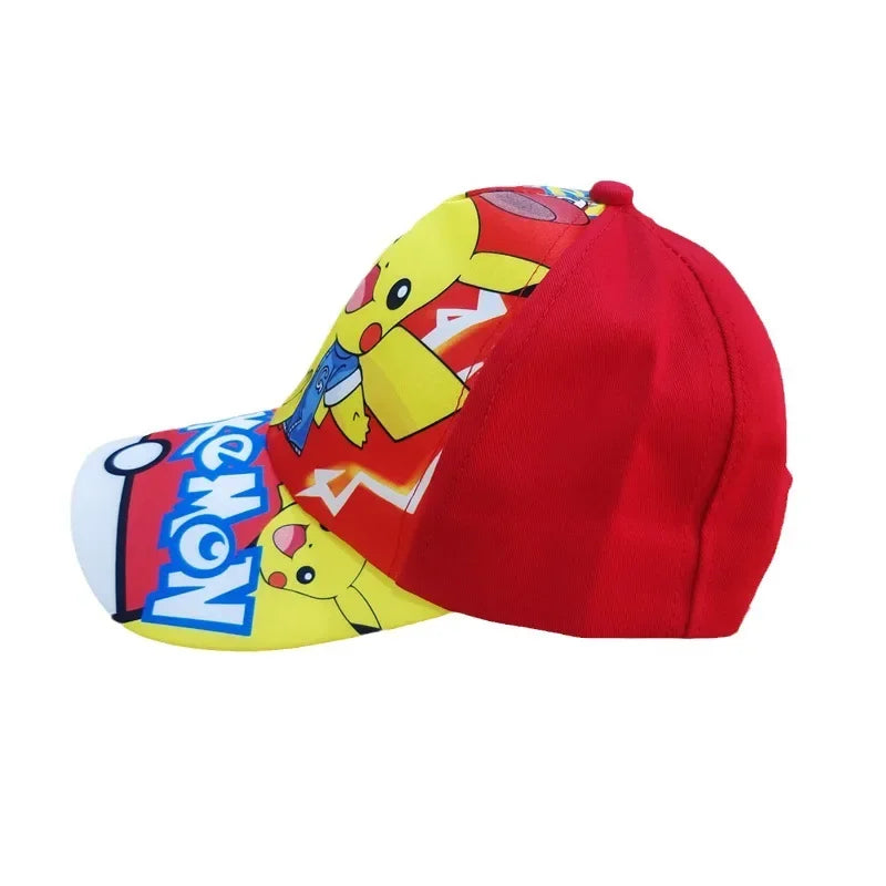 Pokemon Go Anime Figure Pikachu Polyester Baseball Cap Print Cartoon Peaked Cap Children's Dress Up Decoration Birthday Gifts