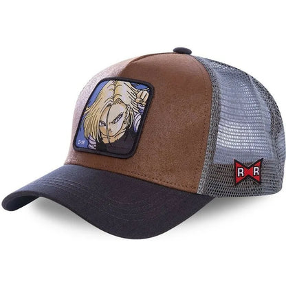 New Dragon Ball Son Goku Cap Summer Travel Peaked Cap Men's Embroidery Hip-Hop Cap Style Sun Visor Adjustable Trucker Mesh Cap