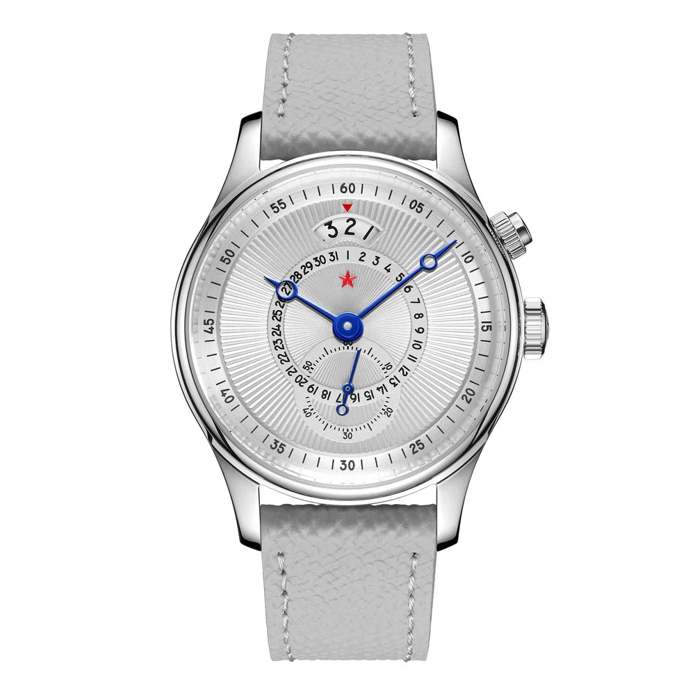 Red Star 40mm Premium Men's Watch with Seagull ST1716 Movement 3ATM Waterproof Calendar Automatic Mechanical Watch for Men