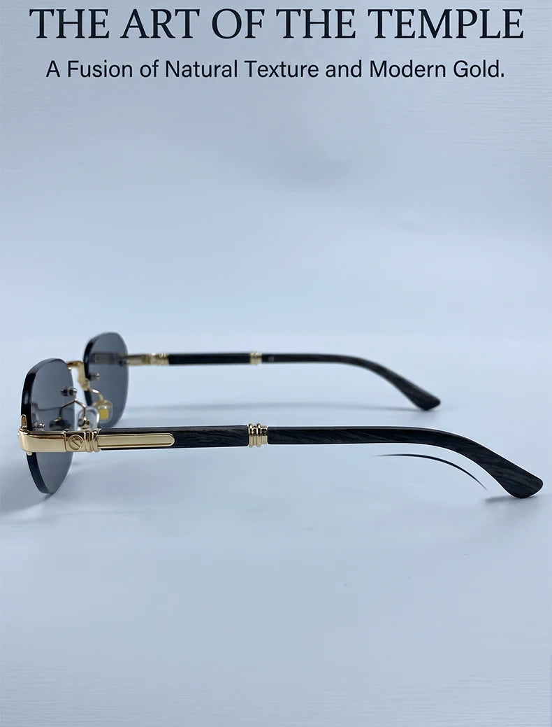 Square Rimless Punk Sunglasses Men 2026 Luxury Designer Vintage Small Frameless Sun Glasses Male Eyewear Hip Hop Outdoor Shades