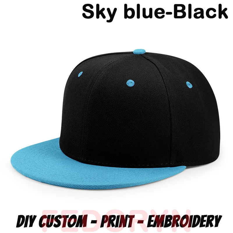Fedoryn Custom Snapback Caps Splice Color Embroidery Hip Hop Cap for Women and Men DIY LOGO Design Print Hats Unisex Wholesale