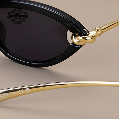 Trendy Luxury Brands Women's Cat Eye Tortoiseshell Sunglasses UV400 Oval Glasses For Woman Fashion Designer Classical Glasses