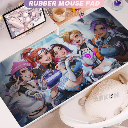 Madingas didelis FPS 900x400 anime žaidimų merginos Overwatch nešiojamojo kompiuterio ir biuro minkštas guminis stalo kilimėlis, XXL žaidimų pelės kilimėlis