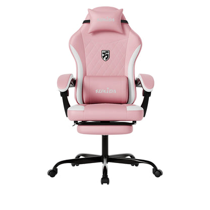 SUKIDA Gaming Chair Ergonomic High Back Computer Chair with Footrest, Reclining Office Chair with Adjustable Height, Comfortable Racing Style Desk Chair