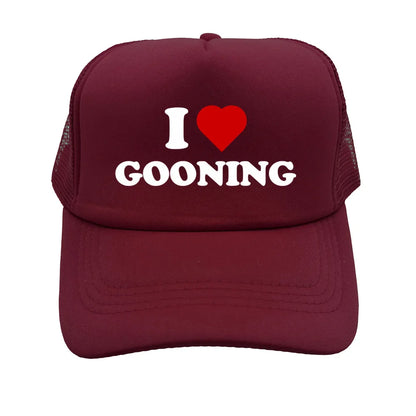 Забавни бейзболни шапки „I Love Gooning“ – готини летни мъжки шапки от мрежа, хумористични шапки тип „тракър“, унисекс шапки от мрежа за външни дейности MZ-080