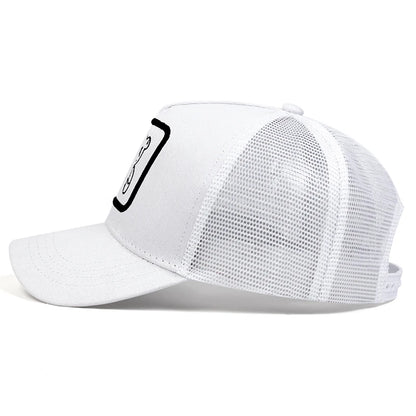 Cute Bear Embroidery Mesh Trucker Hat Unisex Adjustable Baseball Cap Spring Summer Outdoor Casual Sunscreen Hat