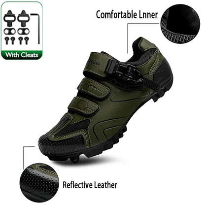 Neutral MTB Cycling Shoes, Compatible With Pelaton Road Cycling Shoes, Men's Cycling Sports Shoes, Reflective Strip Design