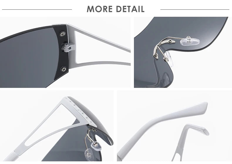 Fashion 2000's Vintage One Piece Sunglasses Women Y2K Wrap Around Retro Sun Glasses Men Punk Eyewear Shades UV400 Oculos