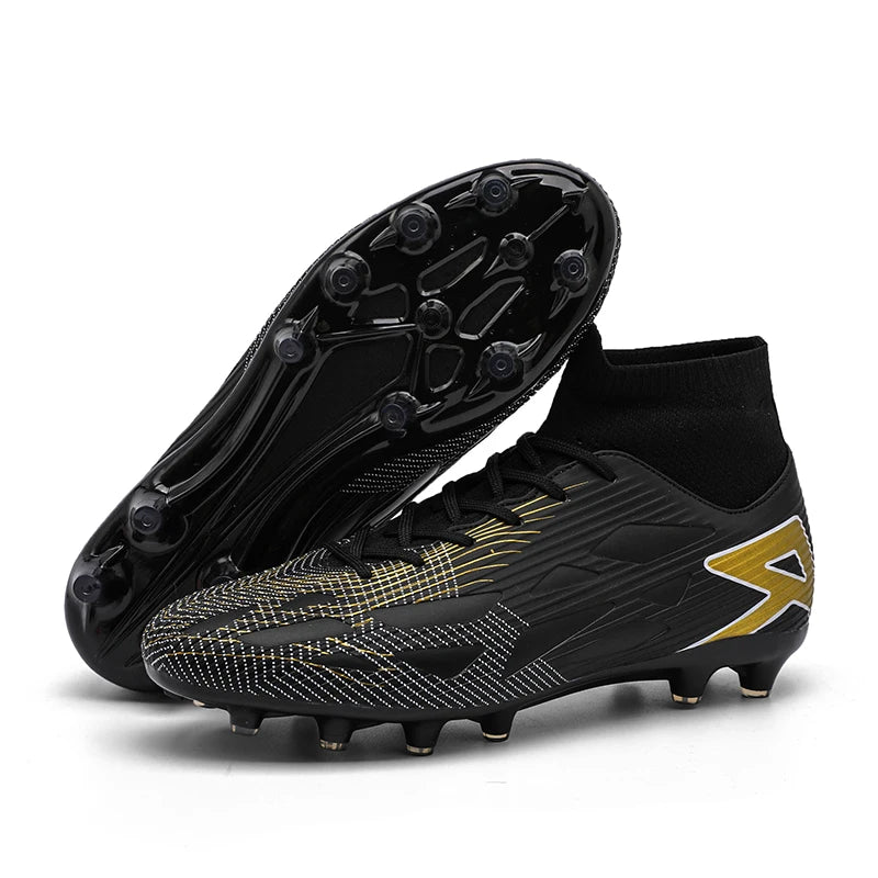 Nouvelles chaussures de football pour hommes, chaussures de football montantes, baskets d'extérieur antidérapantes, crampons de haute qualité pour futsal, intérieur et gazon, meilleures ventes