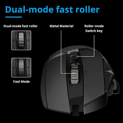 Logitech G502 HERO kabelgebundene Gaming-Maus für E-Sports, mechanische Maus mit RGB-Beleuchtung, Gewichtsanpassung und programmierbaren Battle-Royale-Makros