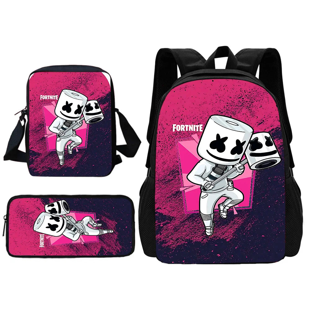 Popular Game FortniteS Child School Backpack With Shoulder Bag Pencil Bags School Bags for Boys Girls Best Gift