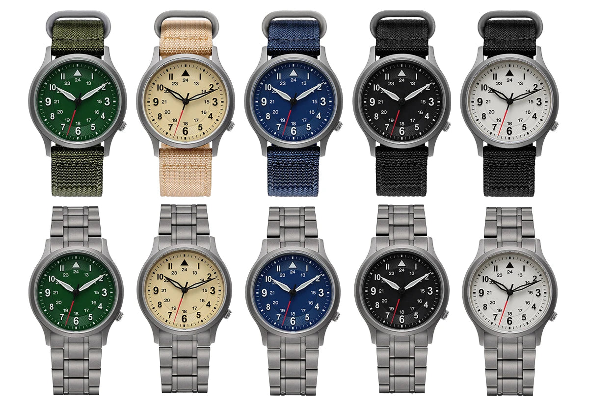 BERNY Full Titanium Watches for Men Outdoor Quartz Men's Field Wristwatch VH31 Super Luminous Sapphire Easy Read Watch