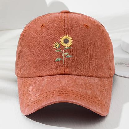 Gorra de béisbol tipo «dad hat» con estampado retro de girasoles, ideal para deportes al aire libre, pesca y acampada, gorra de senderismo