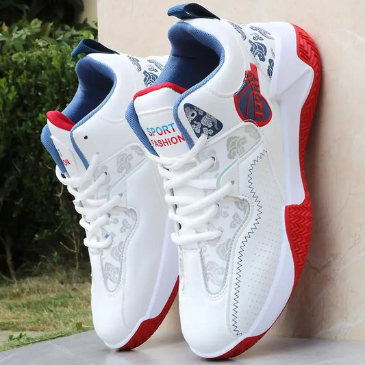Zapatillas de baloncesto para hombre, de caña alta, deportivas, para exterior, con amortiguación, zapatillas deportivas para hombre, cómodas, blancas