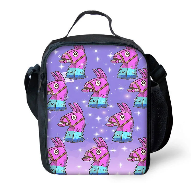 Hot Game FortniteS isolierte Kinder-Tasche mit großem Fassungsvermögen für Jungen und Mädchen, Schüler, Outdoor-Picknick, wiederverwendbare Thermo-Kühltasche und Lunchbox