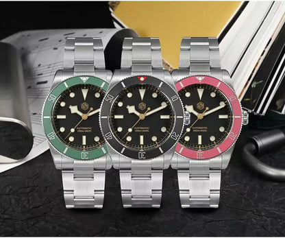 San Martin New 37mm BB54 Vintage Diver Watch ST2130 Automatic Mechanical Men Wristwatch Sapphire Luminous Waterproof 200m SN0138