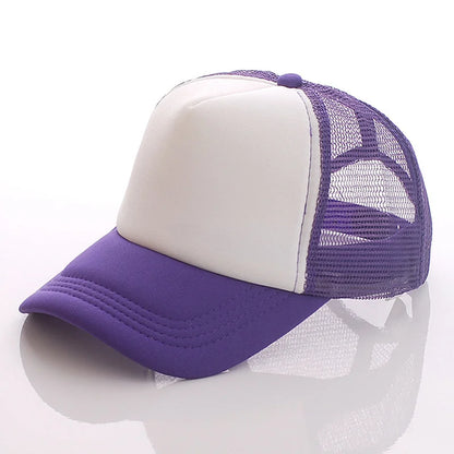 Candy Color Sublimation Blank Baseball Hats Travel Trucker Plain Mesh Sports Outdoor Snapback Cap for Men Boys Women Girls