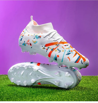 Nouvelles chaussures de football pour hommes, chaussures de sport professionnelles pour l'extérieur, antidérapantes, chaussures d'entraînement, baskets, chaussures de football pour terrain gazonné, ultralégères, unisex