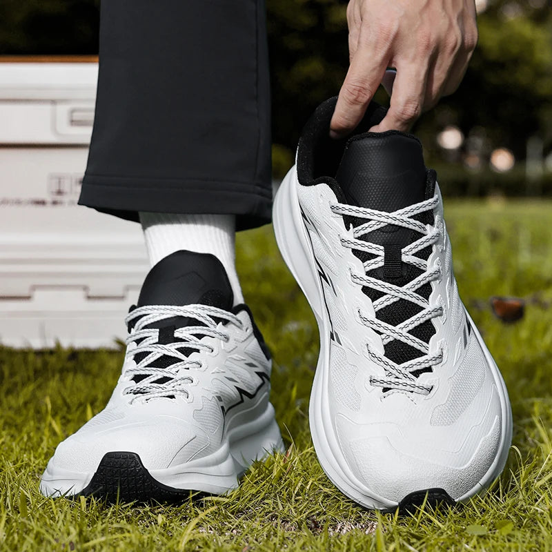 Wide Toe Men Running Sneakers, Minimalist Barefoot Shoes, Lightweight Breathable Zero Sole Outdoor Casual Walking Sport Shoes