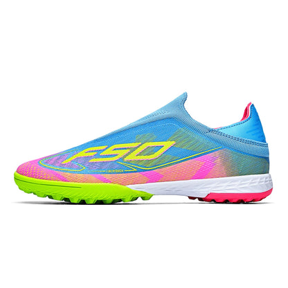 Professional Training TF Soccer Shoes for Men Women Kids PU+Fabric Breathable Wear-Resistant Rubber Sole