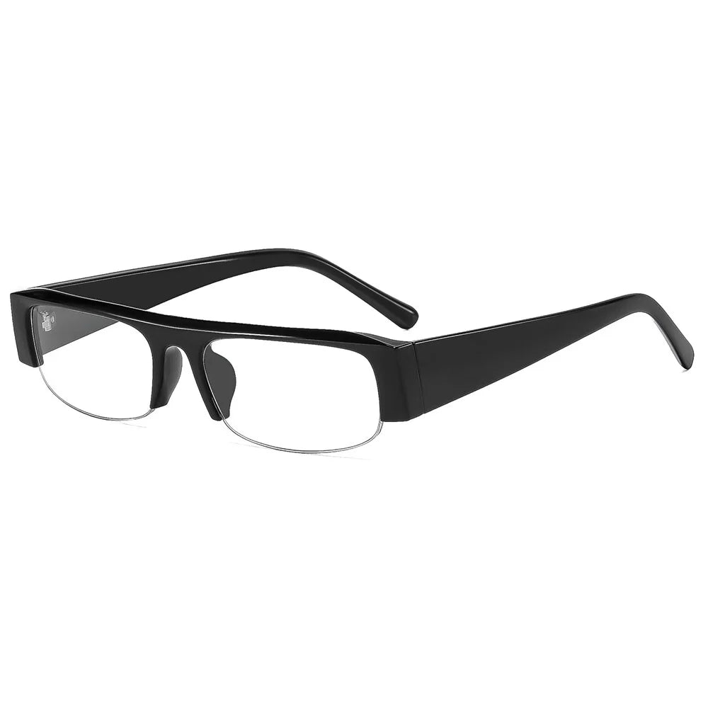 vintage small rectangle half frame black sunglasses for new fashion leopard gradient sun glasses ladies trendy driving eyewear