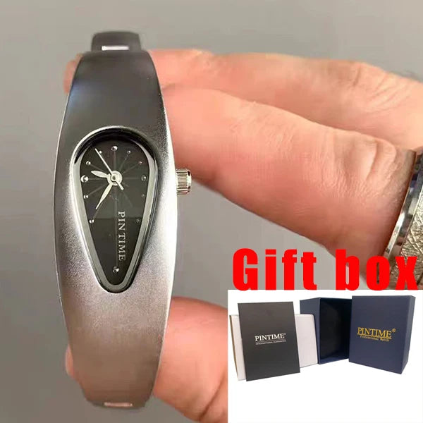 y2k watch shaped teardrop bracelet watch female couple light luxury senior sense of antique wind Gift Ladies' Quartz Wristwatch