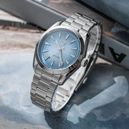 Watchdives WD0006 -kello, VH31-koneisto sujuvalla sekuntiviisarilla, kaareva safiirilasi, BGW9-heijastava pinnoite, vesitiivis 10 baariin asti, 38 mm, vintage-tyyli