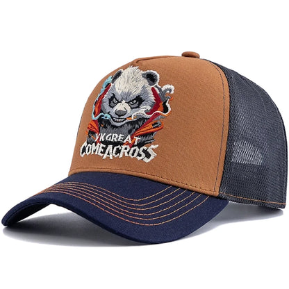 New Style Unisex Cool Panda Embroidered Baseball Cap Chic Trucker Hats For Men Women Breathable Streetwear Summer Outdoor Hat