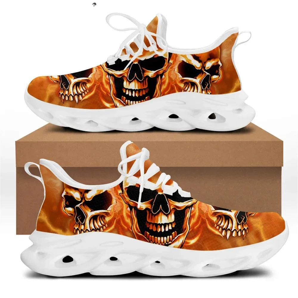 Printemps chaussures plates hommes chaussures Cool Punk crâne conception décontracté hommes baskets été garçons à lacets chaussures de marche Zapatillas