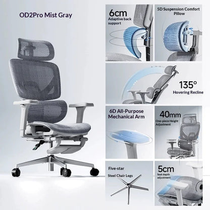 Silla de oficina de malla ergonómica ejecutiva para ordenador y gaming, mueble moderno giratorio con ruedas ajustable, silla gaming ergonómica
