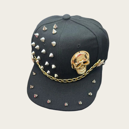 1pc Hip Hop Y2K Style Street Baseball Cap,Personalized Fashion Rivet Duck Tongue Driver Caps Street Dance Flat Edge Skull Caps