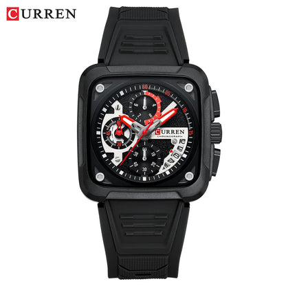 Top Brand CURREN Men's Watches Luxury Square Quartz Wrist Watch Original Waterproof Luminous Chronograph Watch for Men Relogio