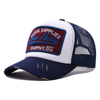 3D Embroidered Duck Tongue Hat New York Embroidered Baseball Hat Mesh Breathable Sunshade Truck Driver Hat