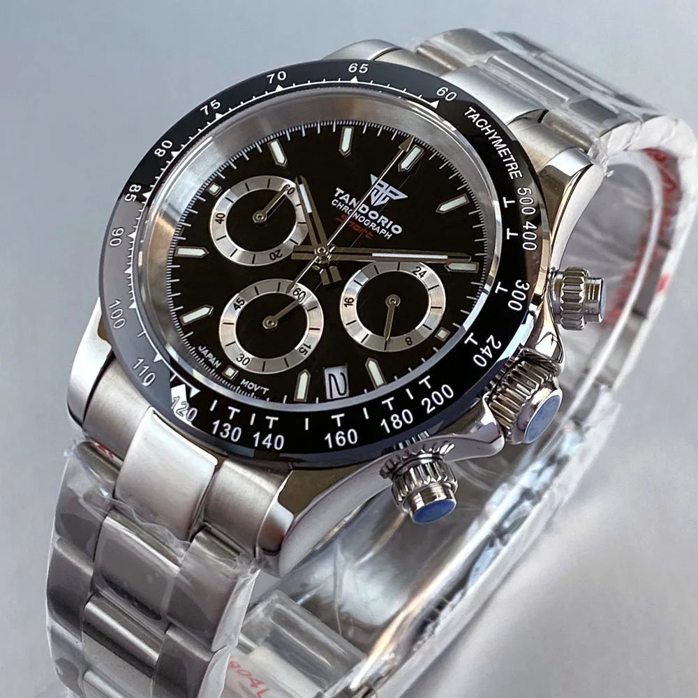Luxuriöse VK63 Herrenuhr mit Quarzwerk, Business-Chronograph, 39mm, Stahl/Roségold, Datum, leuchtendes Zifferblatt, voll funktionsfähiger Chronograph