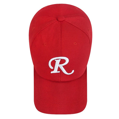 R letter Ribbon Embroidery Cotton Adjustable Hard Top Baseball Cap Sun Hat Trucker Hats Hip Hop Caps