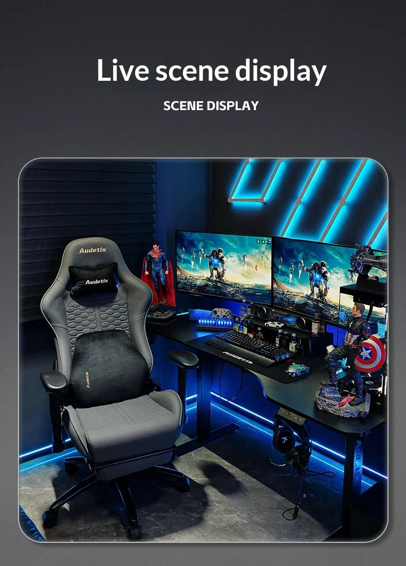 Office Ergonomic Gaming Chair Computer Desk Chair with Armrests, Comfortable Ergonomic Gaming Chair for Home Office, Bedroom & Gaming Room, Technology Fabric Executive Chair