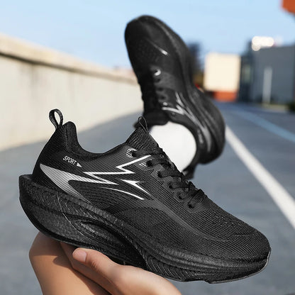 Zapatillas de running para hombre y mujer, deportivas para maratón, con amortiguación de aire, placa de carbono, transpirables, ligeras y cómodas para exteriores