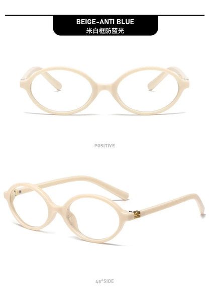 Small Fashion Oval Leopard Sunglasses Women Lovely Ins No Makeup Anti Blue Light Glasses Cute Decorative Computer Glasses 선글라