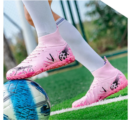 Nouvelles chaussures de football professionnelles pour hommes, chaussures de football antidérapantes, unisexes, respirantes, chaussures de futsal, nouvelles chaussures à crampons, livraison directe, ultralégères