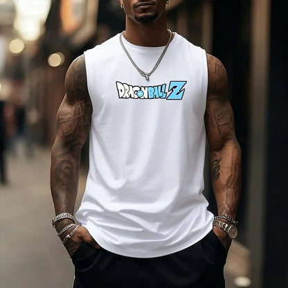 Dragon Ball Z Super Blue Vegeta American Retro Fitness-vest Y2K Harajuku-stil forår og sommer Ny herre-T-shirt til hverdagsbrug