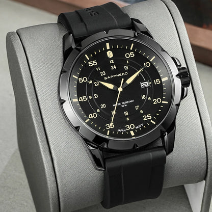 SAPPHERO herenhorloge – Luxe quartzhorloge, waterdicht tot 50 m, voorzien van een geïmporteerd uurwerk en een roestvrijstalen kast – Een ideaal cadeau-idee voor mannen.