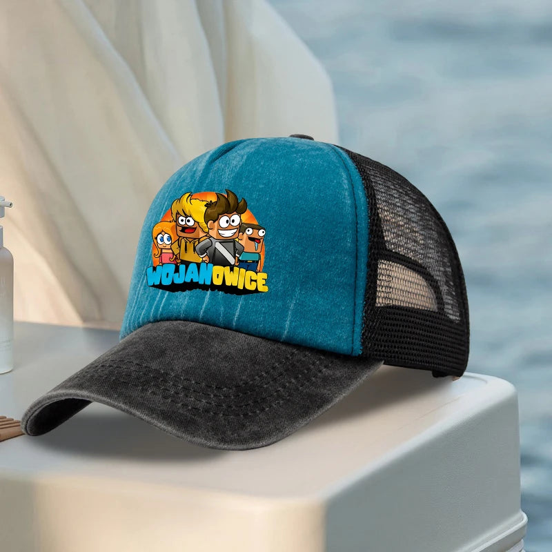 Wojan Teams Mesh Baseball Cap Cute Cartoon Street Dance Hip Hop Duck Tongue Hat Fashion Outdoor Sun Hat Casual Sunbonnet Gifts