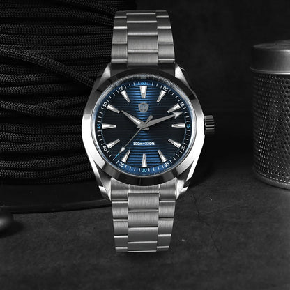 Watchdives WD0006 -kello, VH31-koneisto sujuvalla sekuntiviisarilla, kaareva safiirilasi, BGW9-heijastava pinnoite, vesitiivis 10 baariin asti, 38 mm, vintage-tyyli