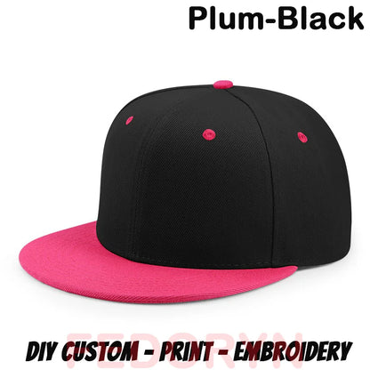Fedoryn Custom Snapback Caps Splice Color Embroidery Hip Hop Cap for Women and Men DIY LOGO Design Print Hats Unisex Wholesale