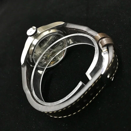 Hruodland 2025 Novo Relógio Mecânico para Homem Seagull ST3620 Piloto Retro 43MM BGW-9 Luminoso Cristal de Safira Turbina Relógio de Homem