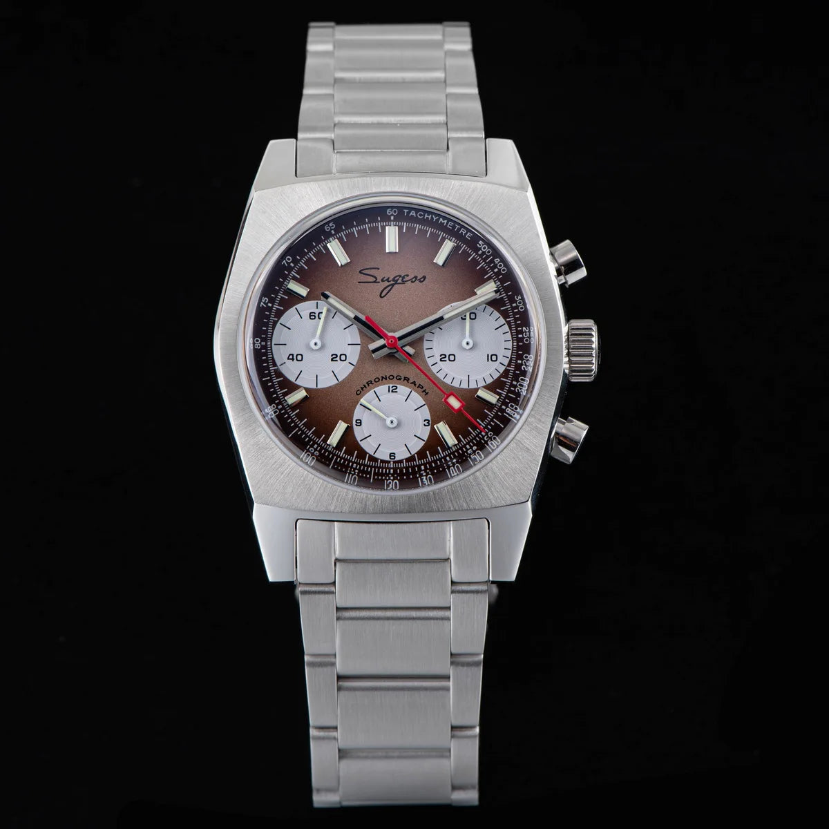 Sugess S419 Series 37mm Original Swanneck Movement Chronograph Master Mens Watch Mechanical Wristwatch Dome Sapphire Crystal New