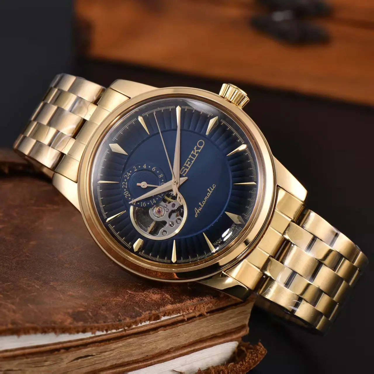 Seiko's new men's and women's business mechanical wristwatch, casual classic stainless steel strap, fashionable couple's watch