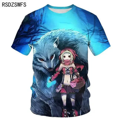 3D Fierce Animal Printed Men's Clothing Casual Fashion Wolf Pattern Short Sleeve Pullover Outdoor Daily Trend T-shirts For Men