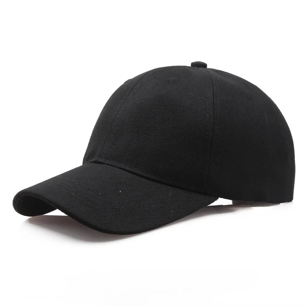 Schwarze Cap in Uni-Farbe – Baseballcap, Snapback, Casquette, Fitted Cap, lässige Gorras, Hip-Hop-Dad Hat für Herren und Damen, unisex