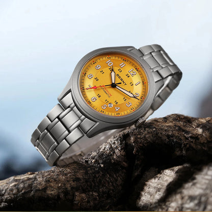 BERNY Full Titanium Automatic Watches for Men Super Luminous Sapphire Mechanical Field Watch Date 10ATM Sports Easy Read